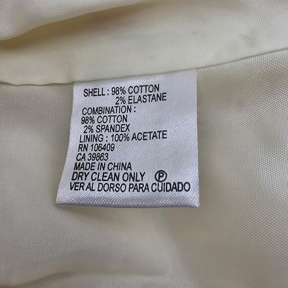 Antonio Melani Womans size 0 A-Line Textured Stretch Cotton Midi Dress Ivory Tan - Picture 7 of 8